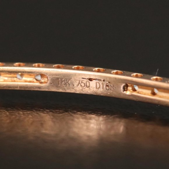 18K Yellow Gold 1.68 CTW Diamond Bangle Bracelet - Picture 5 of 5